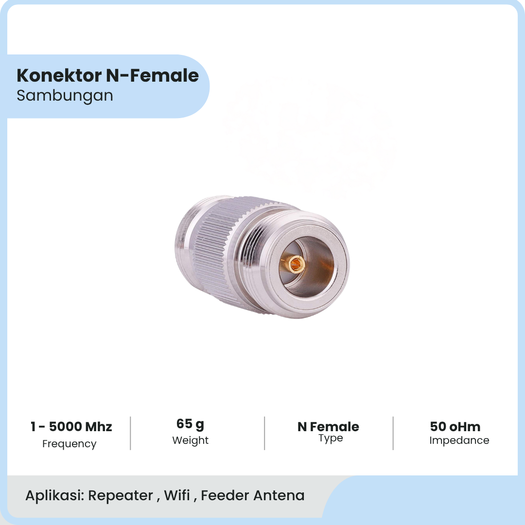 Konektor RF N-Female | Adaptor Tipe N-Female ke Tipe N-Female | Konektor Koaksial Kabel Koaksial RF