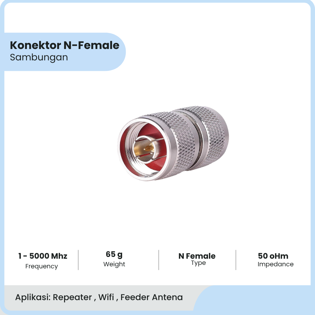 Konektor RF N-Male | Adaptor Tipe N-Male ke Tipe N-Male | Konektor Koaksial Kabel Koaksial RF