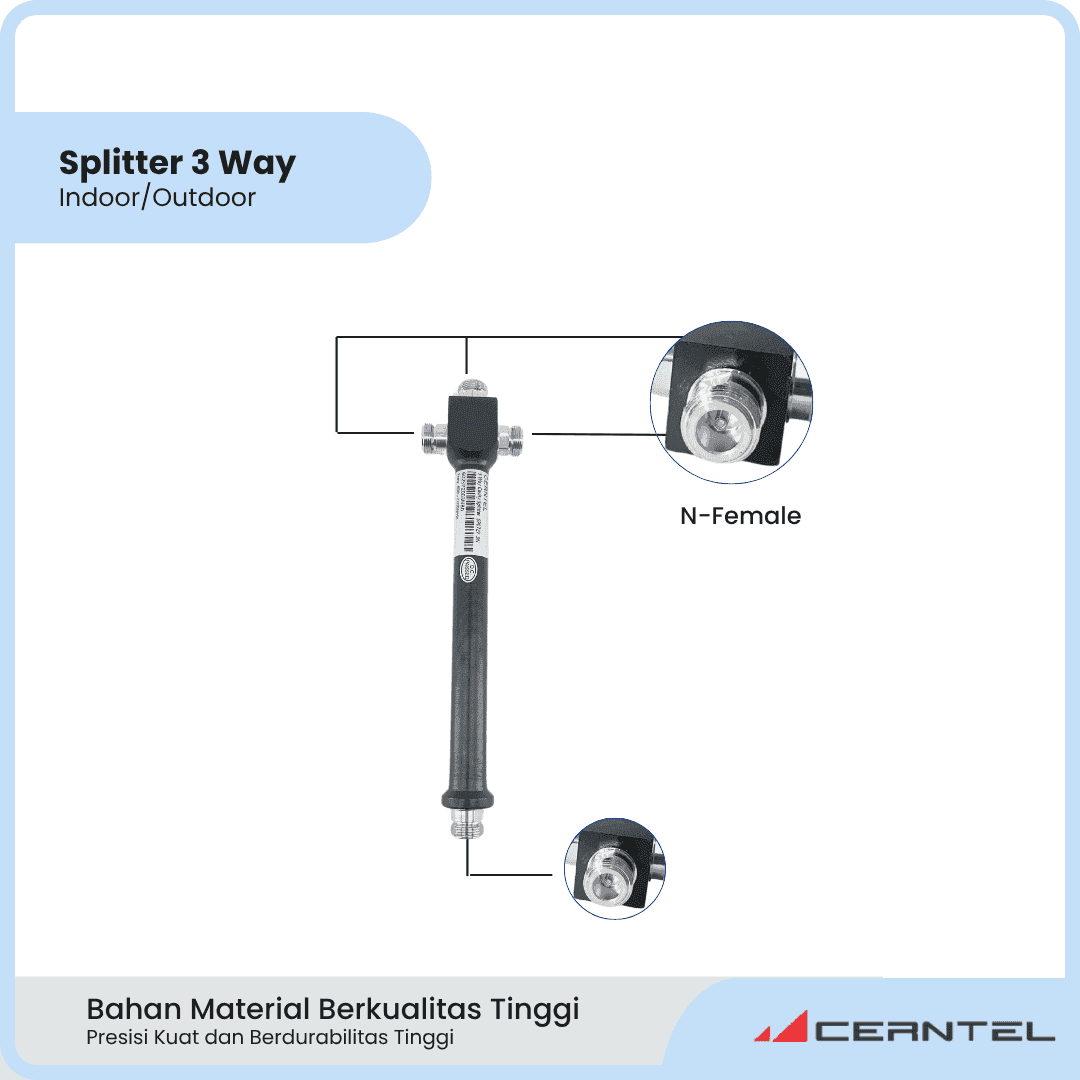 Splitter 3 Way 800-2500 Mhz | Power splitter 3 way penguat signal | Splitter 3 way outdoor indoor | Power Divider 3 Way - Image 3